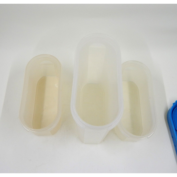 Tupperware Modular Mates Spice Containers Lt. Blue Lids Lot of 3 - Picture 4 of 8